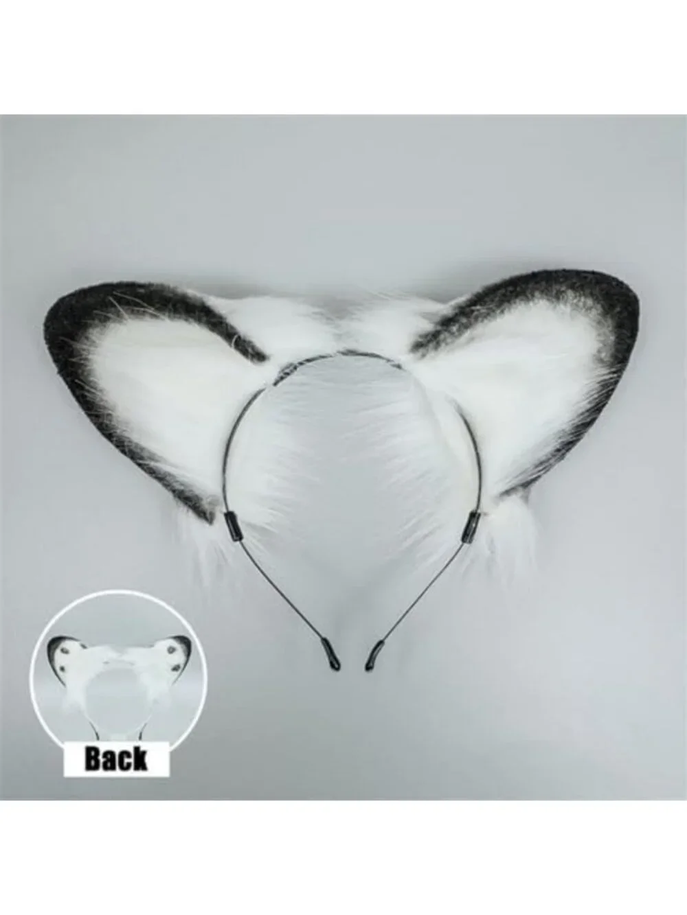 Faux Fur Spotted Snow Leopard Ear Headband & Tail Set - Halloween Costume